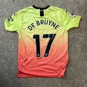 Manchester City De bruyne jersey, sunset kit
